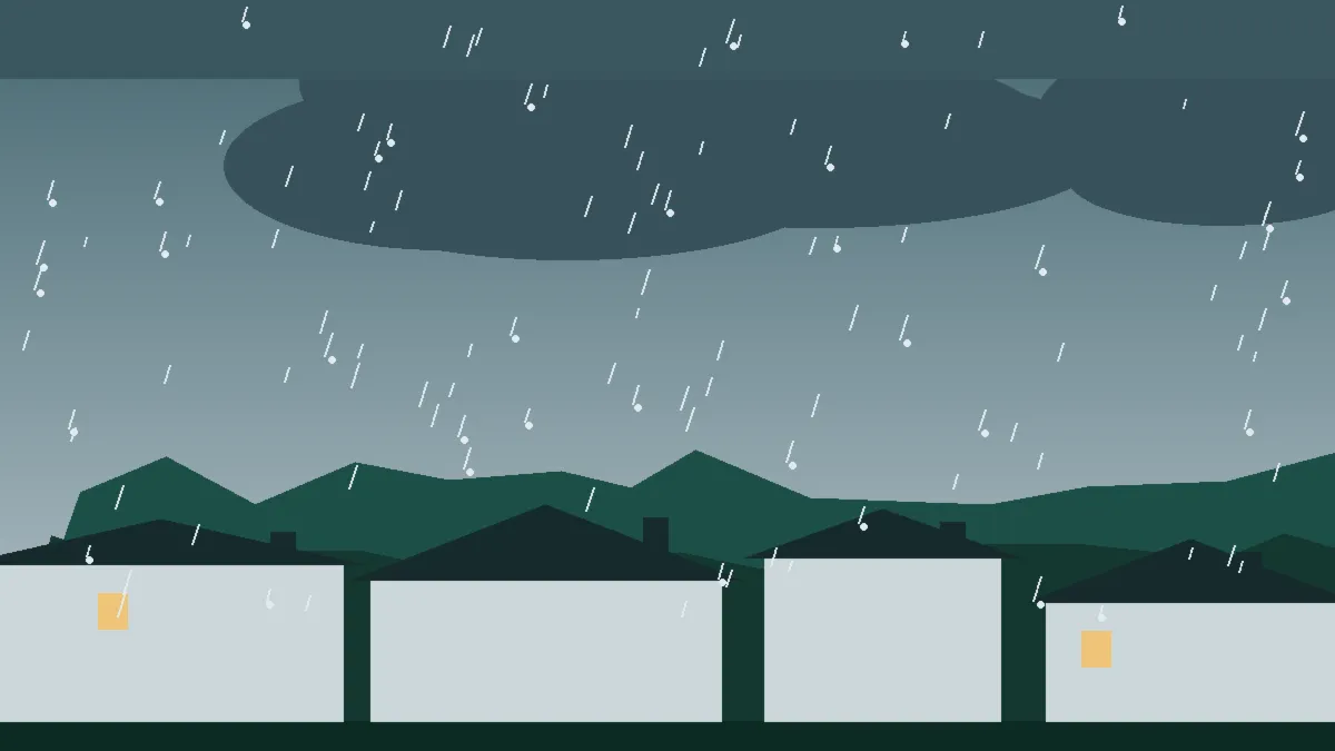 Hail Damage Roof Repair & Replacement Vona, CO — storm light over rooftops in Vona, Colorado