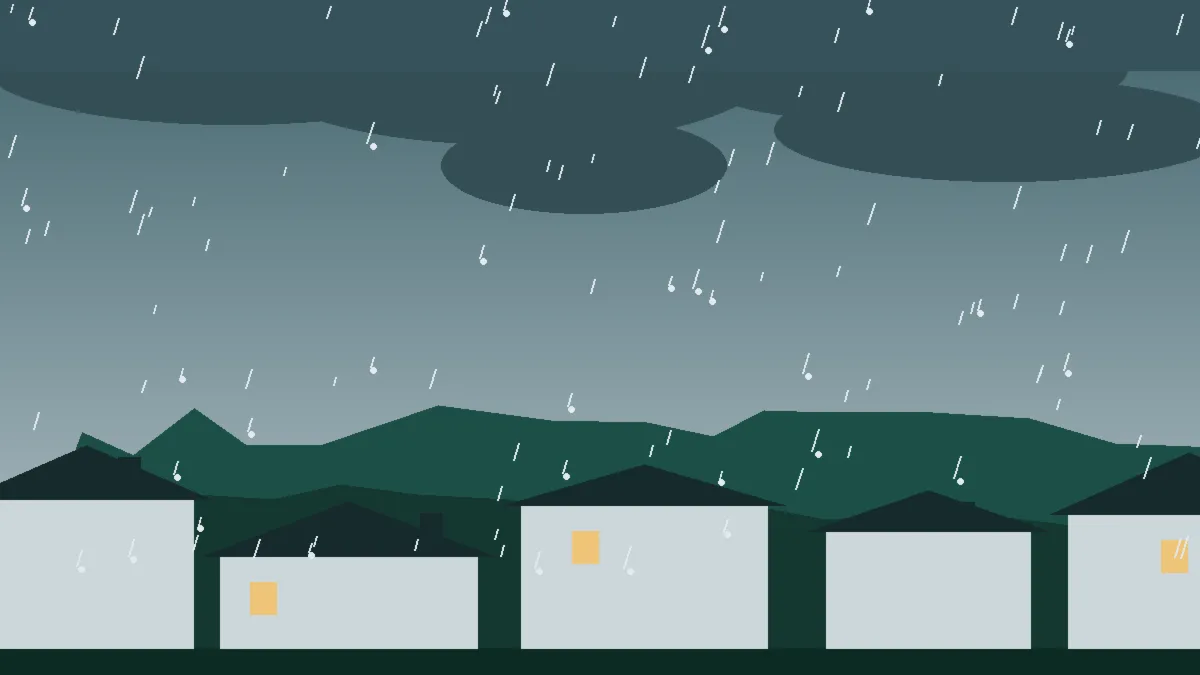 Hail Damage Roof Repair & Replacement Ward, CO — storm light over rooftops in Ward, Colorado