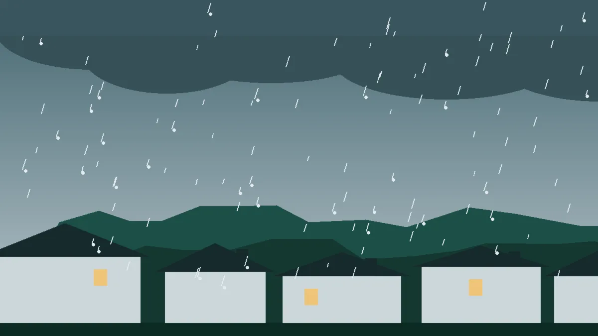 Hail Damage Roof Repair & Replacement Westminster, CO — storm light over rooftops in Westminster, Colorado