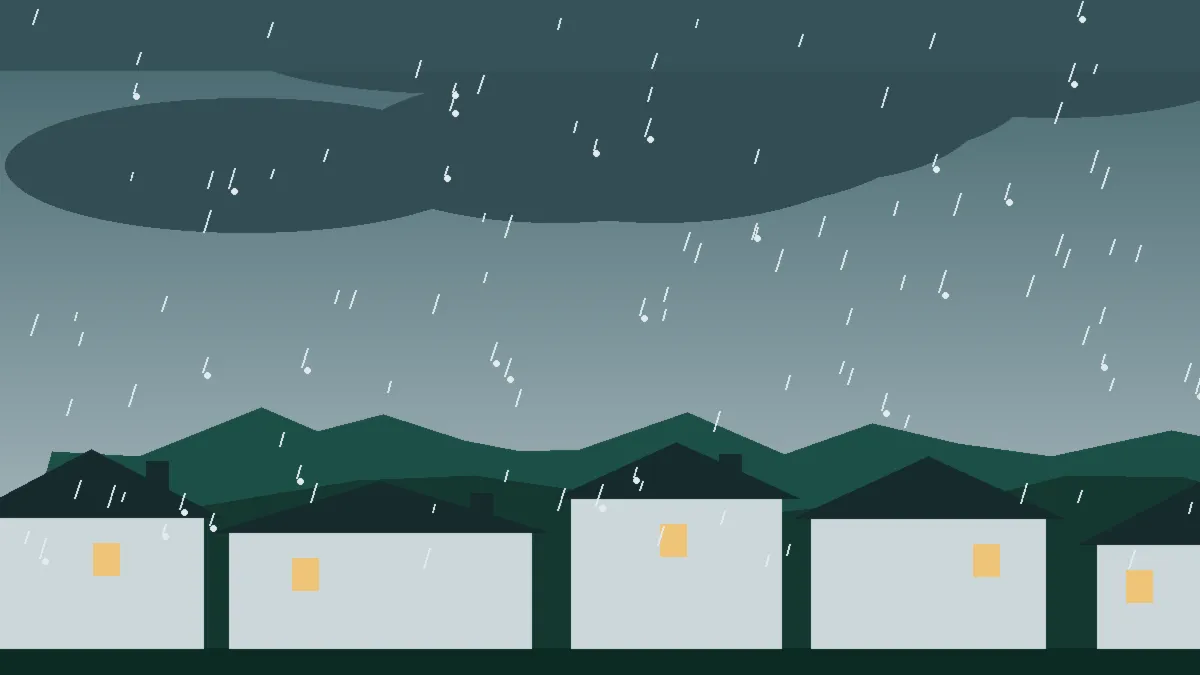 Hail Damage Roof Repair & Replacement Wetmore, CO — storm light over rooftops in Wetmore, Colorado