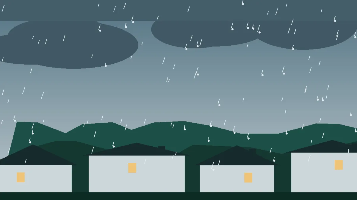 Hail Damage Roof Repair & Replacement Whitewater, CO — storm light over rooftops in Whitewater, Colorado